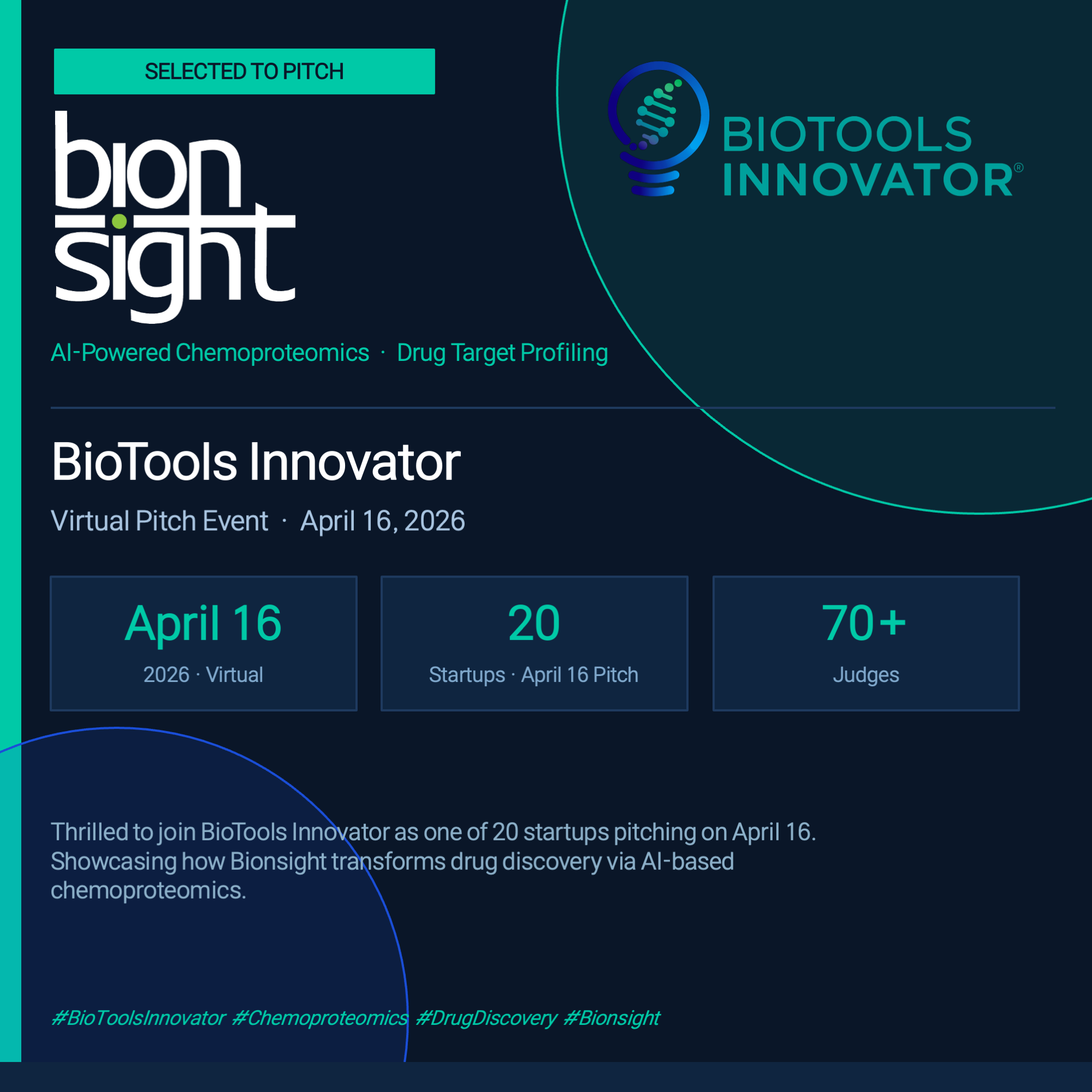 Bionsight Selected to Pitch at BioTools Innovator 2026